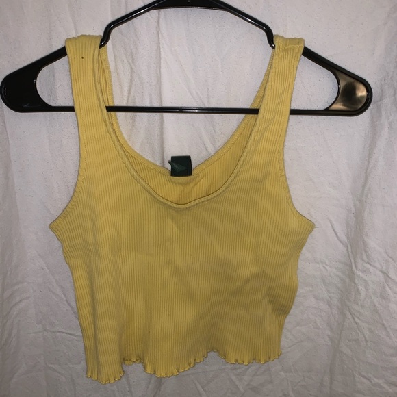 Tops - Yellow Cropped Tank